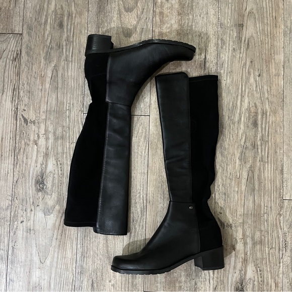 STUART WEITZMAN MIXITUP MEZZAMEZZA BLACK LEATHER KNEE STRETCH CLASSIC 5050 4.5M - Picture 2 of 8